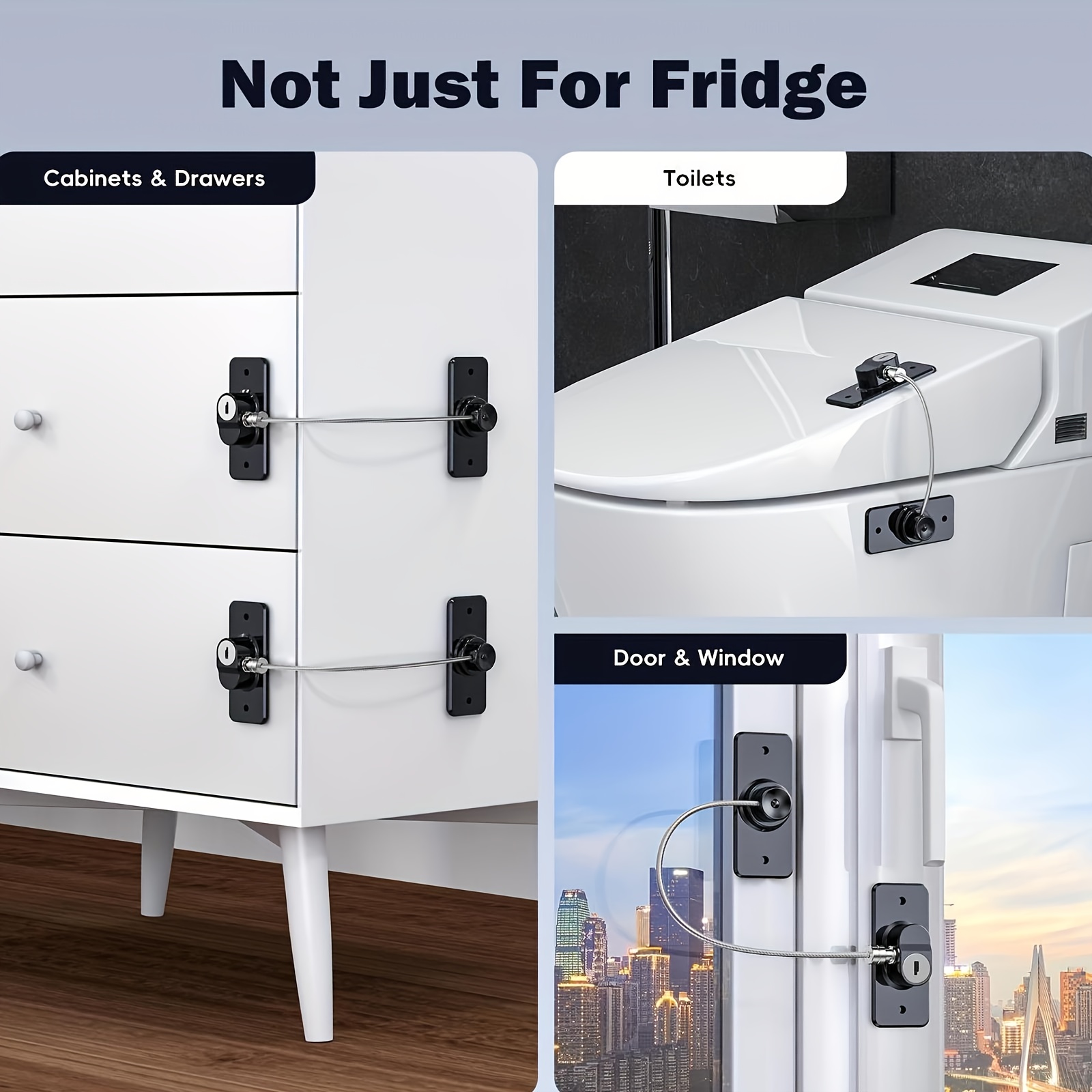 White Safety Latch Lock for Refrigerator