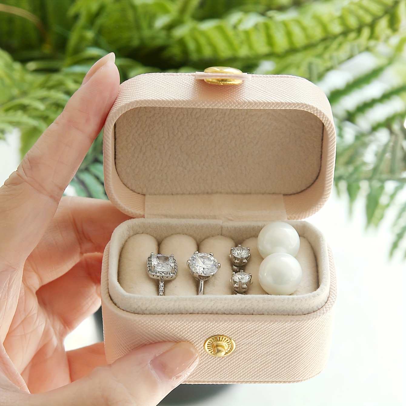 Custom Small Travel Jewelry Box, Personalized Initial Ring Box