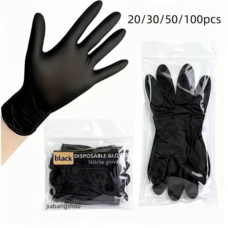  /50/100 Stück Schwarze Vinyl Nitrilhandschuhe, 4 Mil, Einweghandschuhe - Kostenloser Versand für Verarbeitung und Reinigung, Haushaltsreinigungshandschuhe
