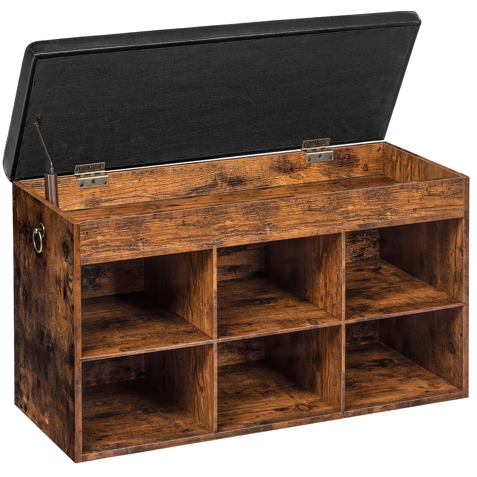 TEMU A Cushioned Bench Designed For Shoes, Featuring A Rack And Storage Area, Equipped With 6 Open Sections And A Weight Limit Of 135 Kg, Ideal For ,