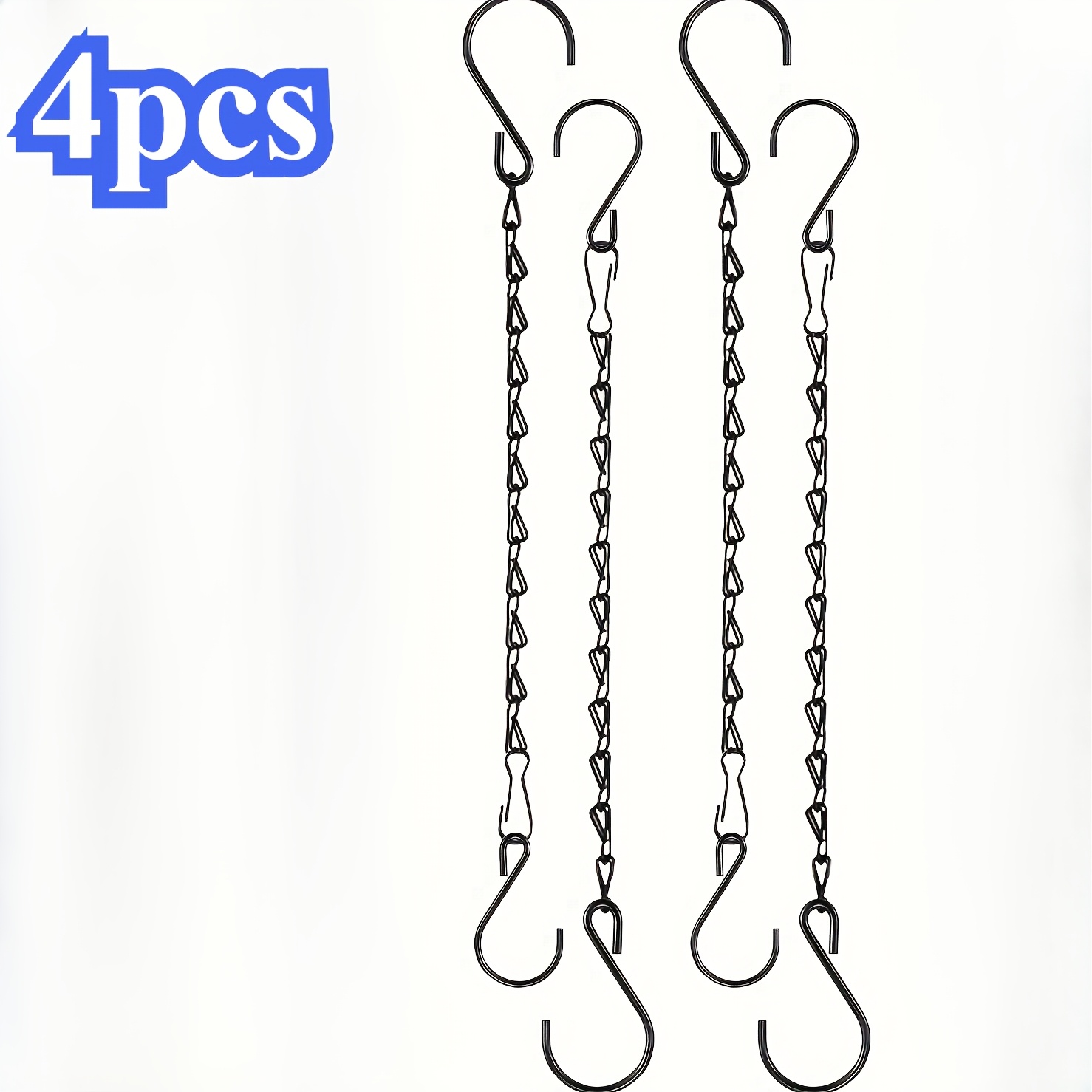 Image of 4/8pcs 10-inch Metal Plant Hanging Chains With S-hooks! Multipurpose Chain Hangers For Bird Feeders, Lanterns, Wind Chimes, & Indoor/outdoor Decorations