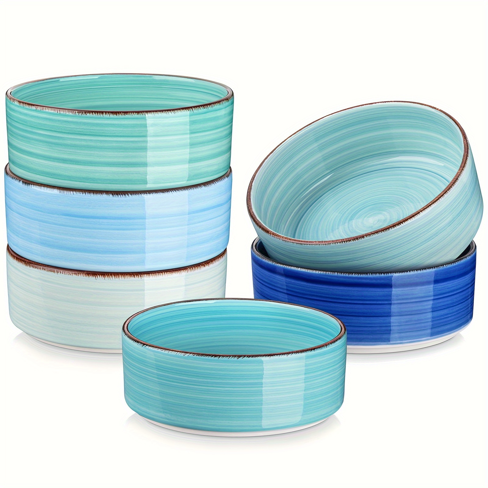 6pcs Cereal Bowl Stoneware Dessert Bowl Soup Bowl 750ml Set Of 6