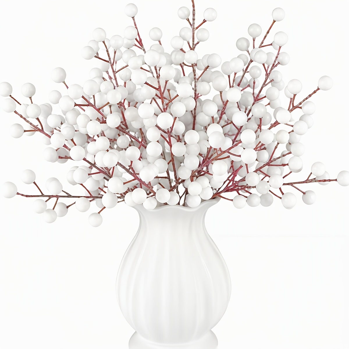 TEMU Set da 13 pezzi di di realistiche bianche , fiori artificiali resistenti ai UV per esterni - Decorazioni stagionali autunnali, Halloween, del