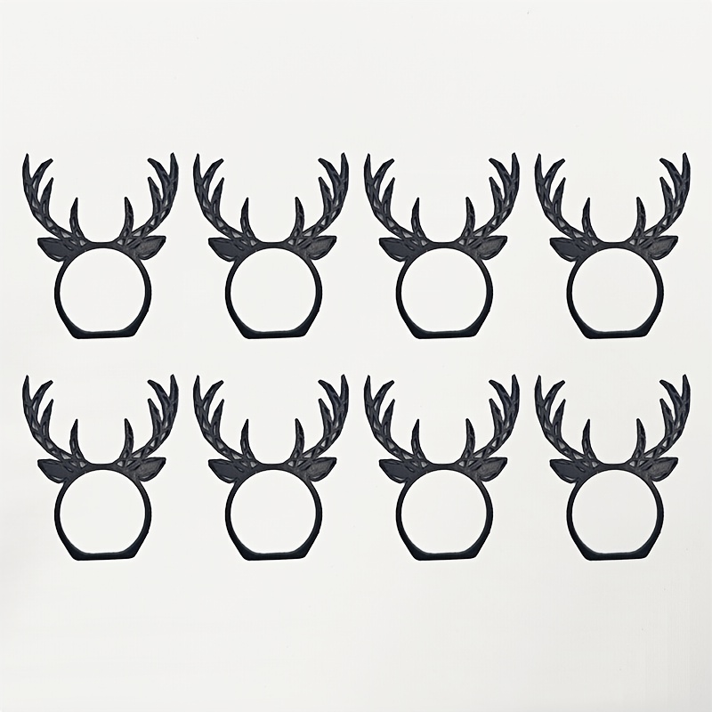8pcs Deer Antler-shaped Napkin Holders And Clips - Festive Party Tableware Accessories With Decorative Gift Set For Dining Room