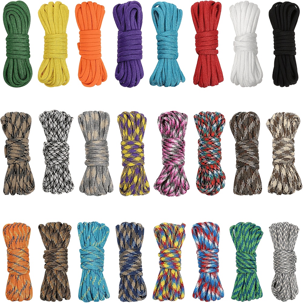TEMU 24-color Multi-functional Umbrella Cord Set, Suitable For Making Hanging Cords, Bracelets, Dog Collars, And Diy Projects. Length: 10 Feet.
