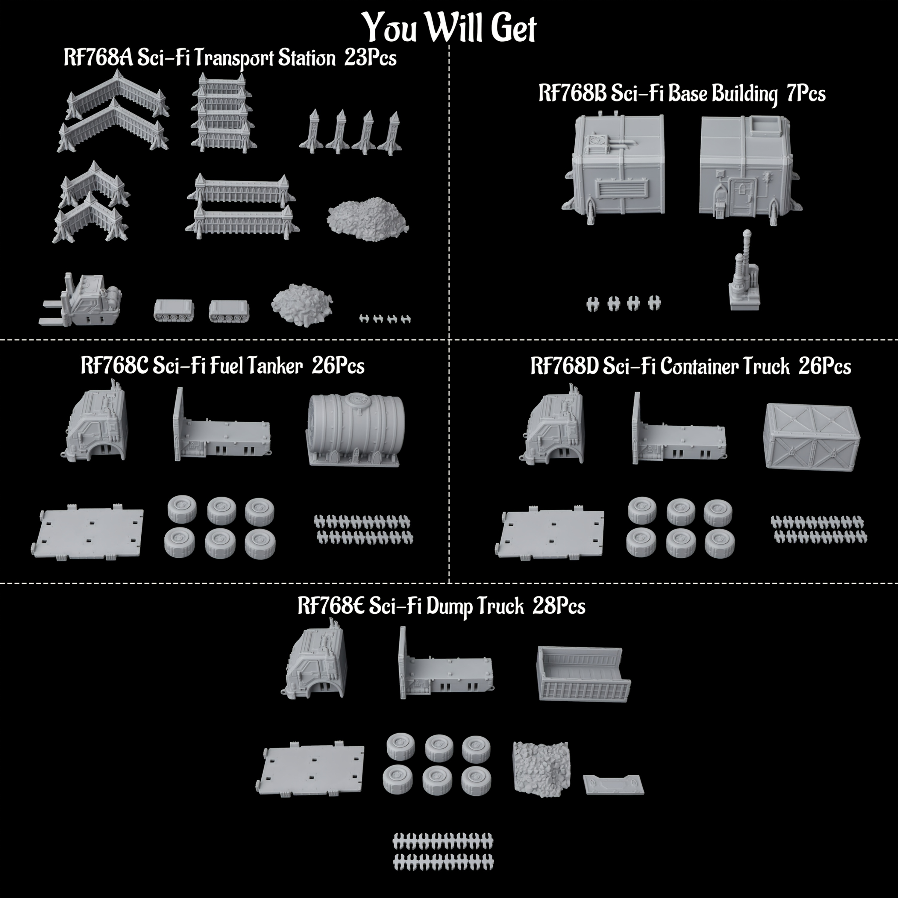 Sci-Fi Industrial Miniature Terrain Set RPG Collection