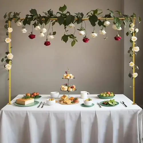 over the table rod stand with clamps 47 82 3 9 6 8ft length golden metal adjustable table arch stand for multi table size square table arch for wedding birthday party christmas decoration