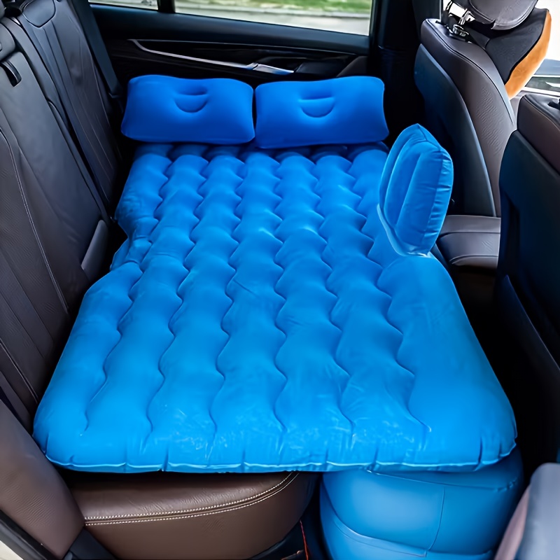 Premium Blue Gray And Beige Black Portable Inflatable Car Mattress, Car Beds For Vehicles, PVC Material, Suitable For Backseat Sleeping, Outdoor Camping Picnic Travel Cushion Bed, Car Accessories For Men