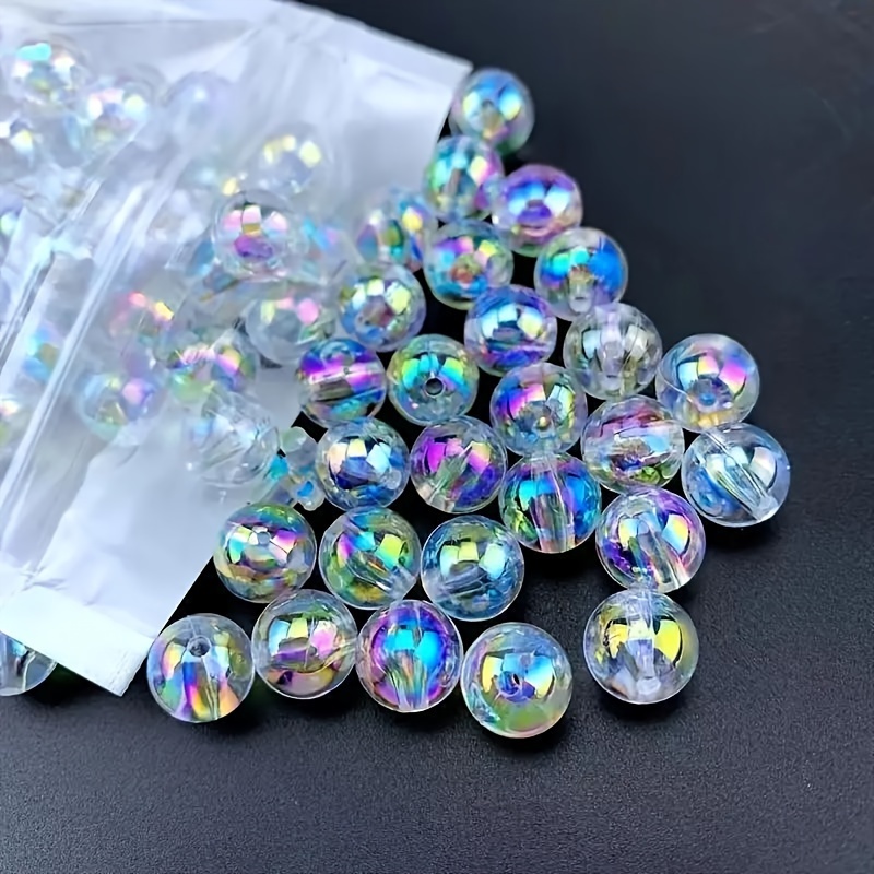 

100pcs Ab Color Acrylic Beads 4-6mm, Transparent Mermaid Hue With Straight Holes For Diy Bracelets And Necklaces Jewelry Crafting Beads For Jewelry Making Beads For Bracelets