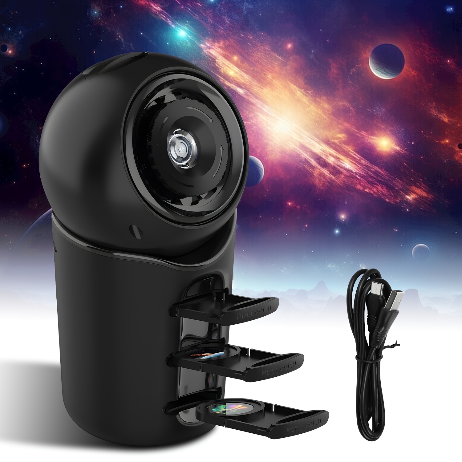 TEMU Portable Projection Light Dormitory For Home Car Starry Sky Projection Light Storage Hd Projection Night Light, Creative Led Starry Sky Night
