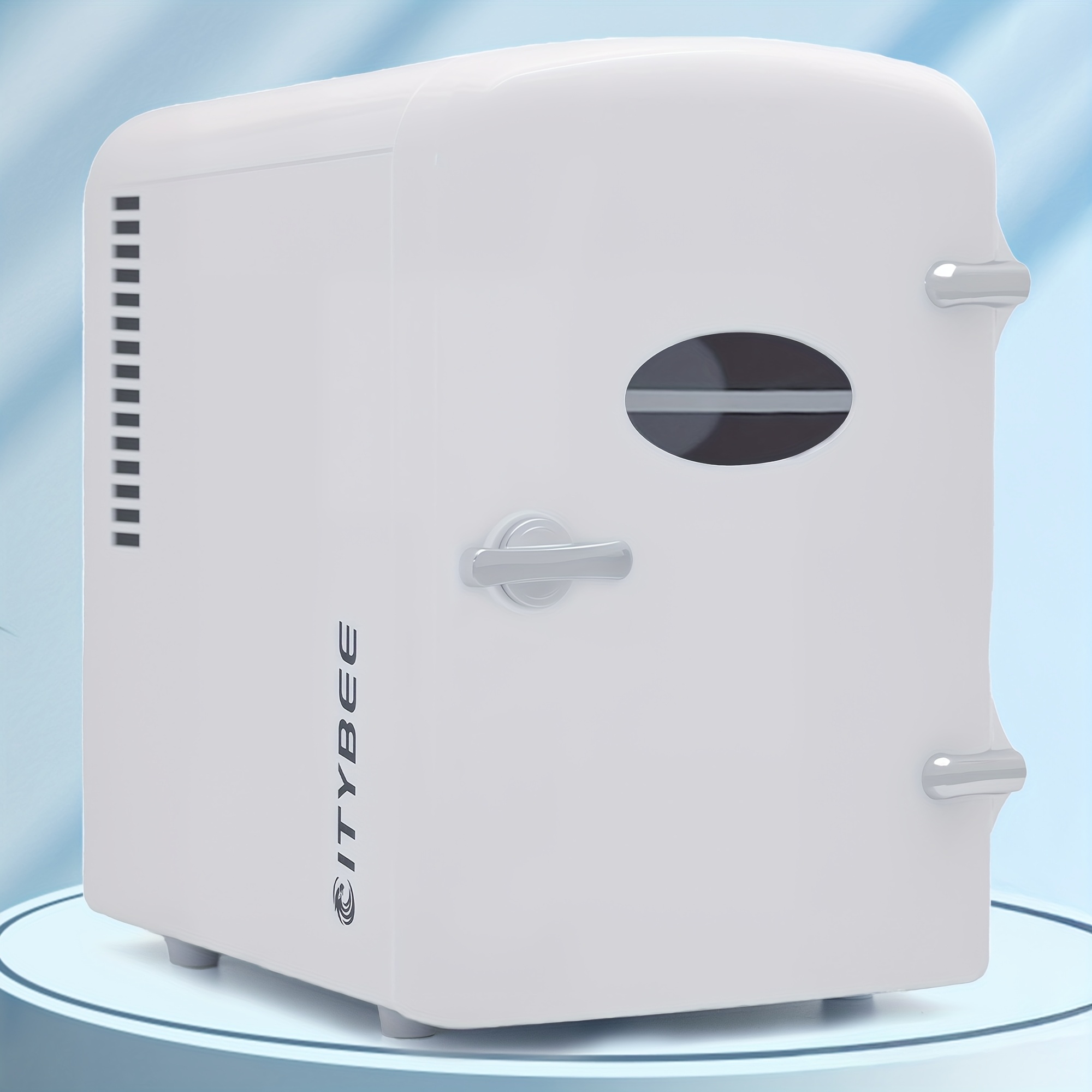 TEMU Citybee 4l Skincare Fridge - White Cosmetic Cooler With Led Light & Lock, 40db Silent For Serums/masks (black/pink/white Options)