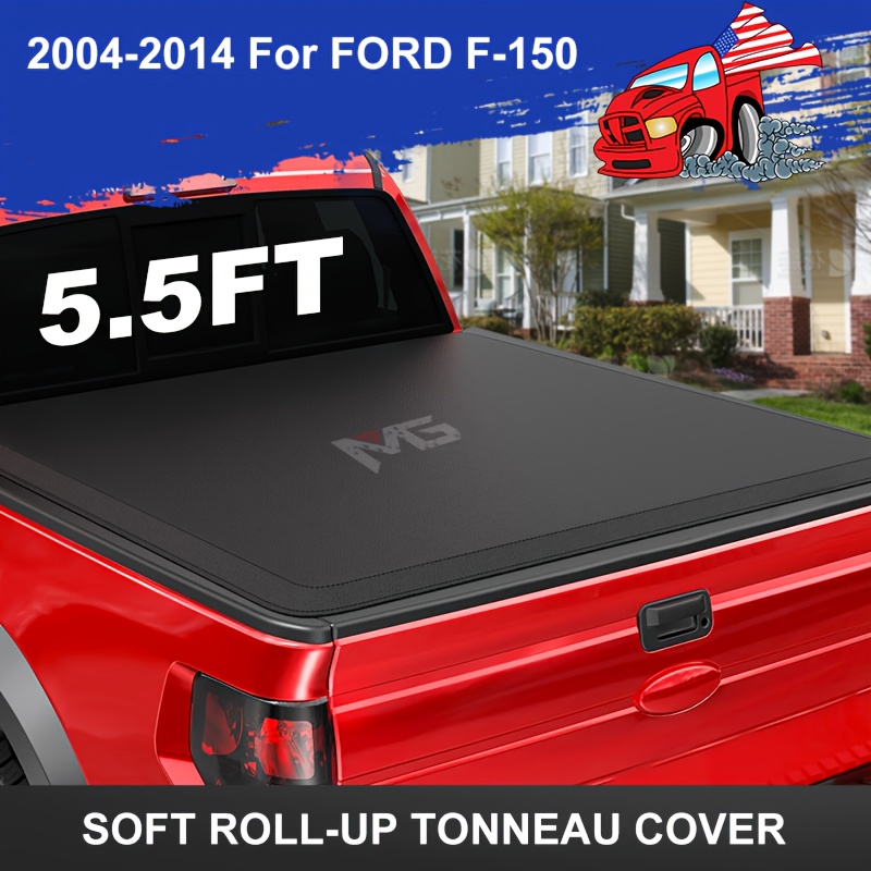 

-up Tonneau Cover Fits For Ford F-150 2004-2014 & 2006-2014 With 5.5' (67in) Truck Bed