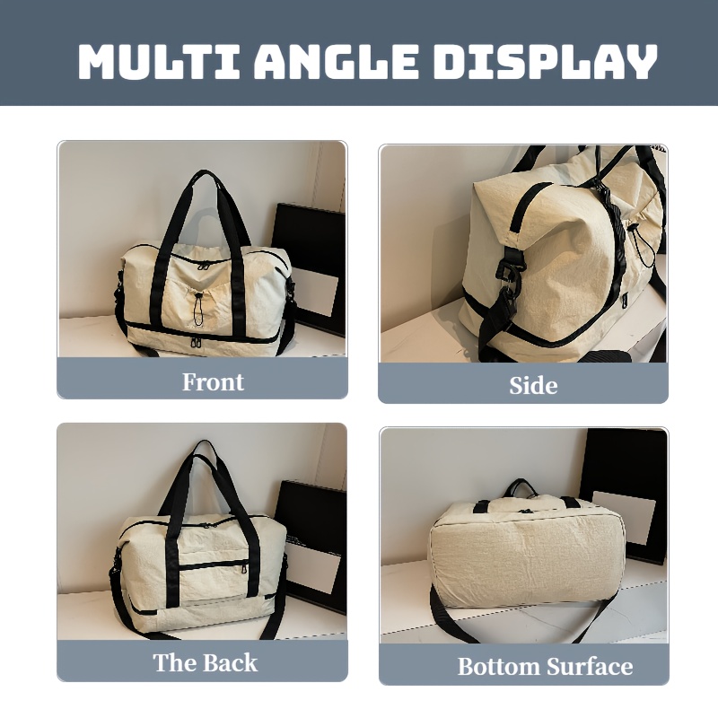 Moqueta de Gran Capacidad - Maleta de Tela Oxford Resistente con Cierre Doble Cremallera, Compartimentos Espaciosos y Asas Laterales - Convertible en Mochila o Equipaje de Mano para Negocios, Vacaciones, Escuela - Bolso Unisex Beige, , Amarillo, Marrón, Rosa - Ideal para Parejas y Viajeros Frecuentes, Versátil como Equipaje de Cabina, Bolsa Moderna de Ocio, Compartimentos Estructurados