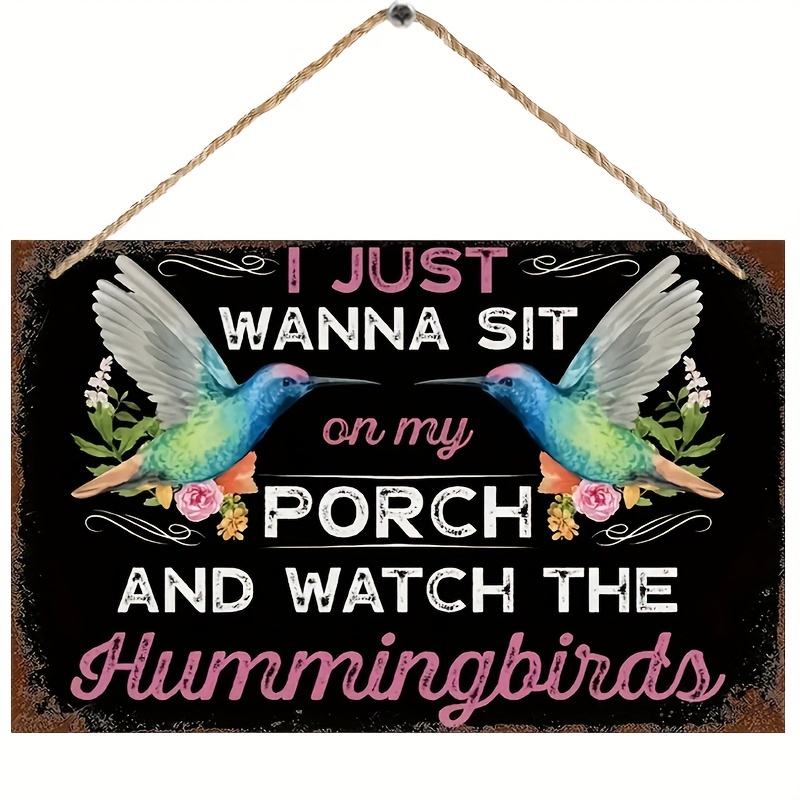 

Hummingbird Wooden Sign - Composite Board, Home Decor, Bars & Porch | Vintage-inspired | Ideal Gift