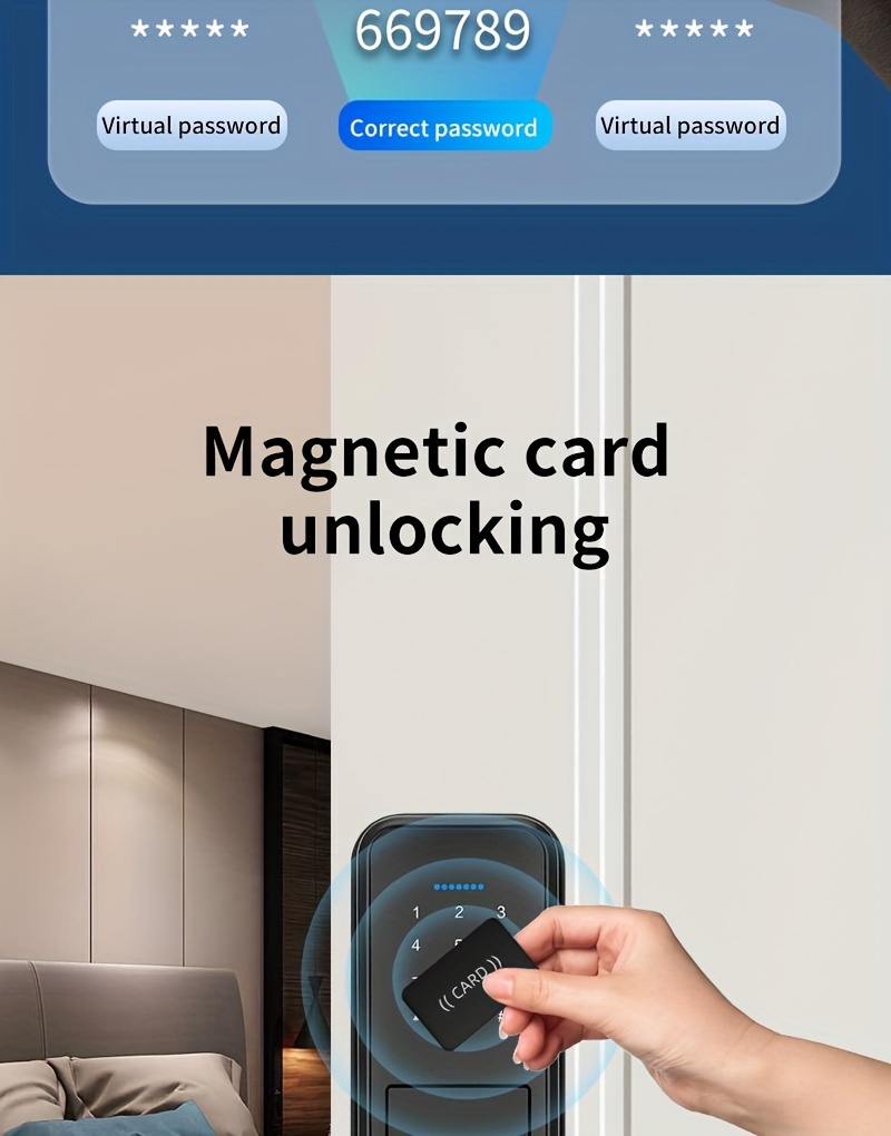 Puerta Electrónica Inteligente TUYA con Huella Digital - Cerradura Multifunción, Fácil Instalación