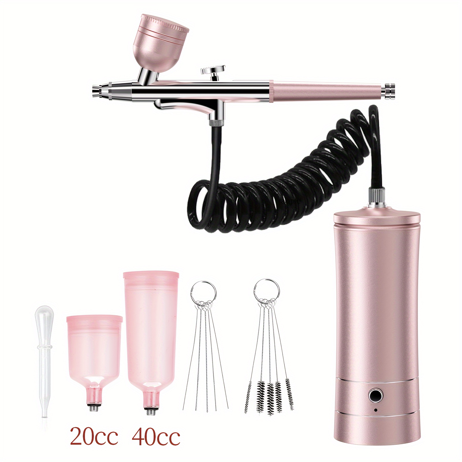 Kit Aérographe Portable Rechargeable - Pour Ongles, Maquillage, Modélisme - 3 Cups Inclus