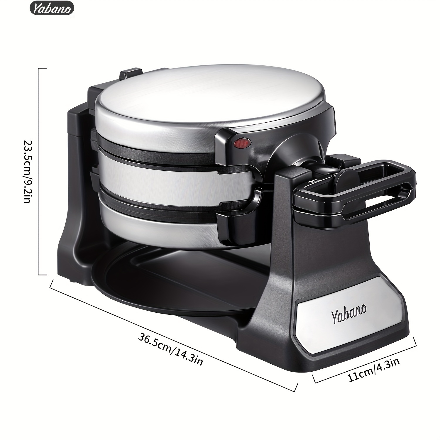 

Yabano Belgian Waffle Maker, Classic Rotating With Nonstick Plates, Removable Drip Tray And Cool Touch Handles, Double Flip Waffle, Rotating Belgium Waflera Maker By Yabano, Brushed Stainless