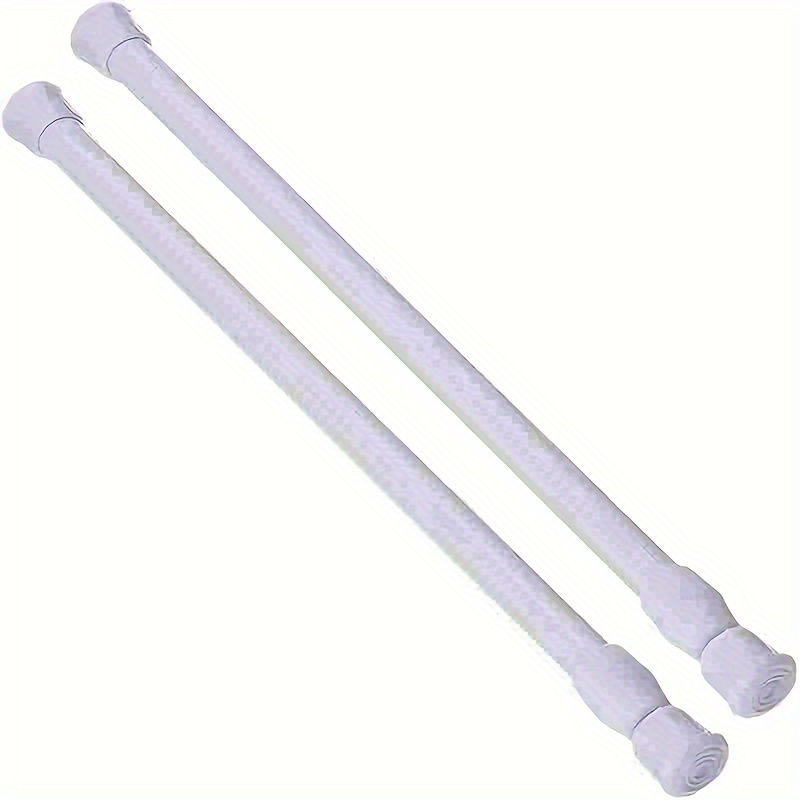 

2-piece Set Of Adjustable Rods: Elegant Metal Curtain Rods With White Ends Decor