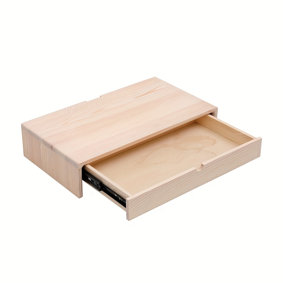 TEMU Wooden Monitor Stand With A Drawer Designed For Laptops, Computers, Helping To , Office Supplies