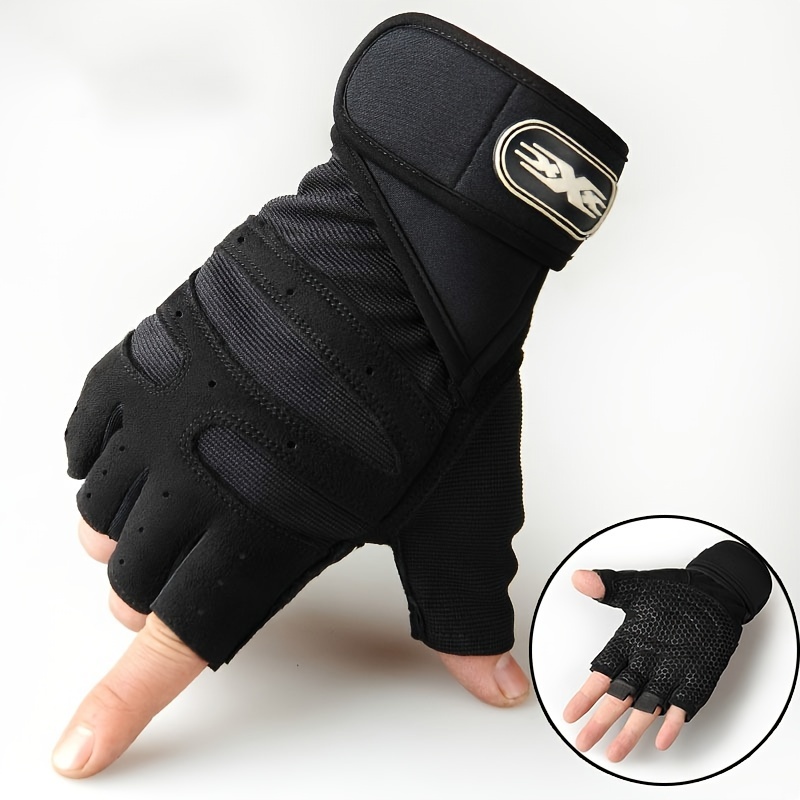 

1pair Men's Fingerless Gloves, Anti-slip And Wear-resistant Gloves, Suitable For Outdoor Mountaineering And Sports