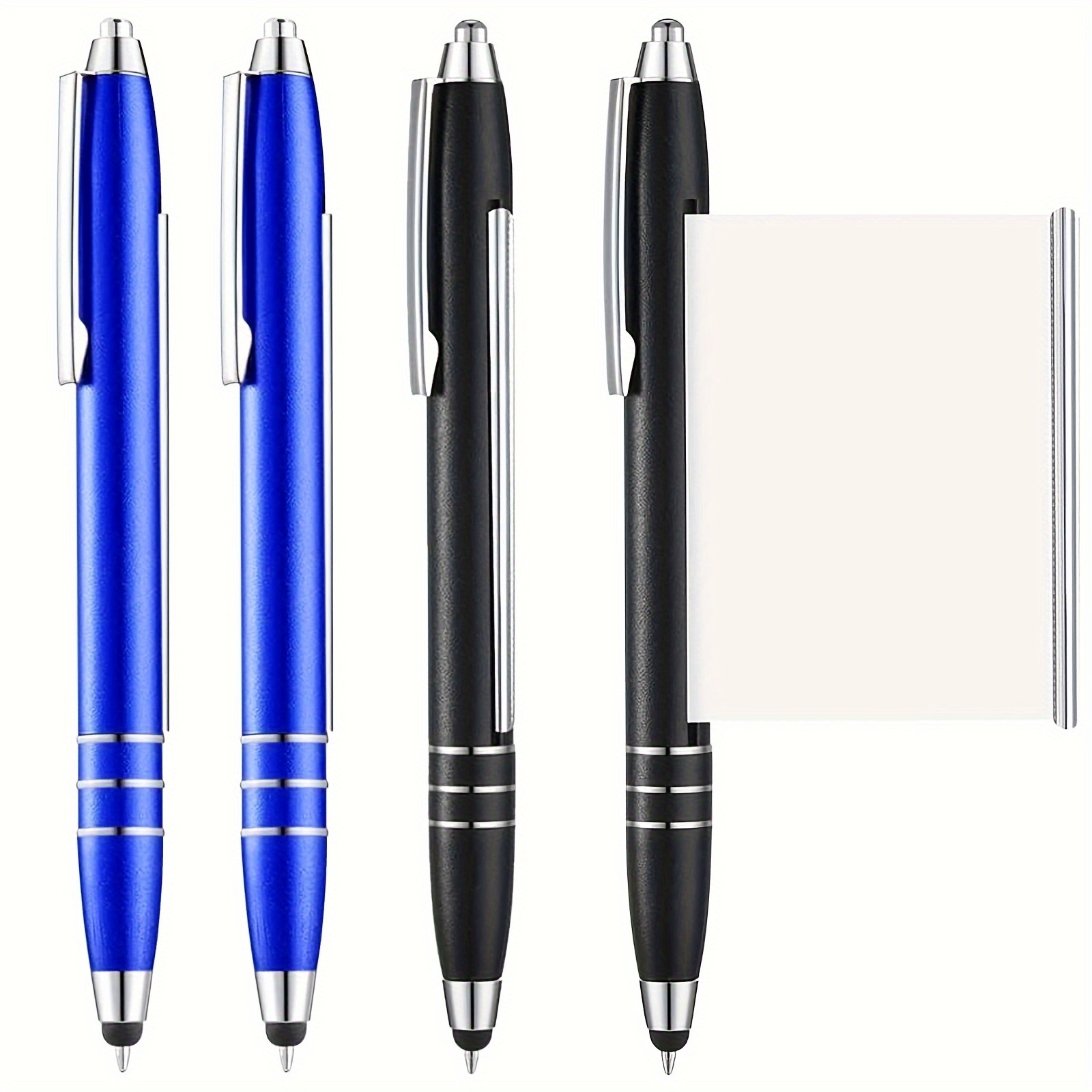 

Tasahni 4-piece Retractable Ballpoint Pens With Built-in Cheat Sheet & Cutter - Ideal For Students, Graduation, Office & School Use - Blue/black