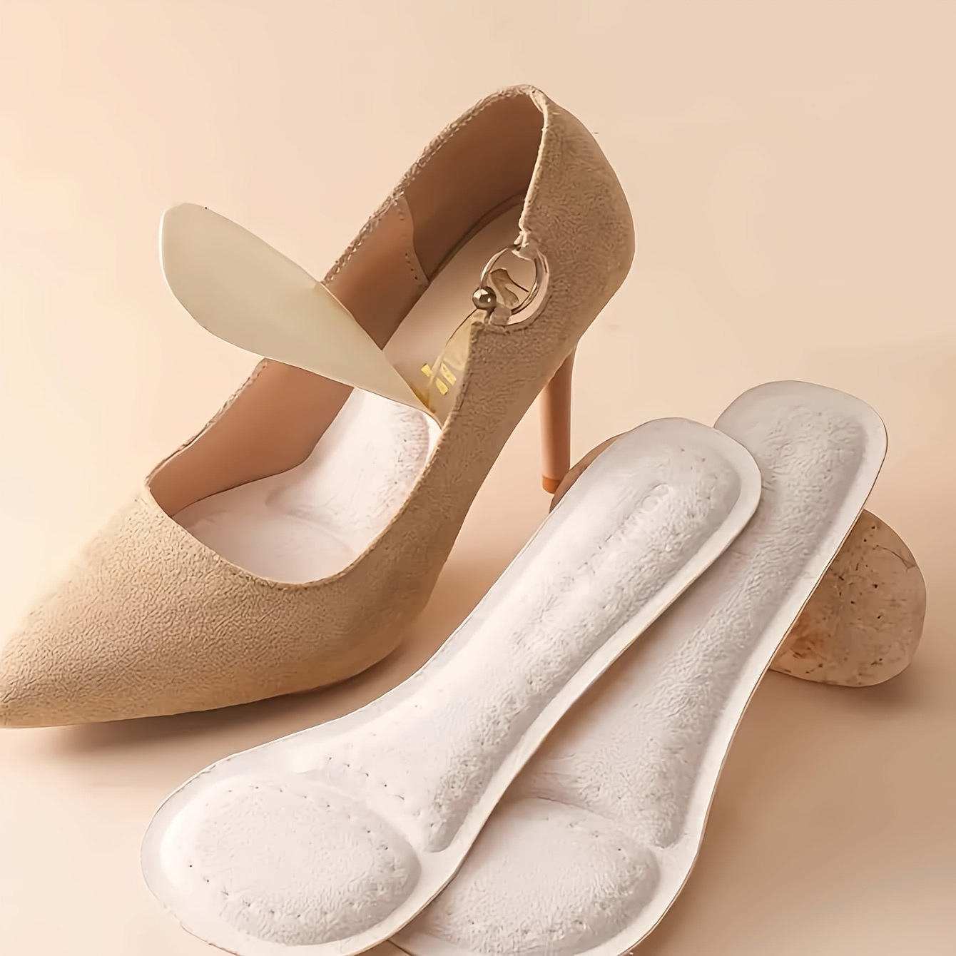 Image of 1 Pair Of Women's Toe Sandals Slipper Insole With Self-adhesive Design, Breathable & Moisture-absorbing For Comfortable Wear, Anti-slip & Anti-wear