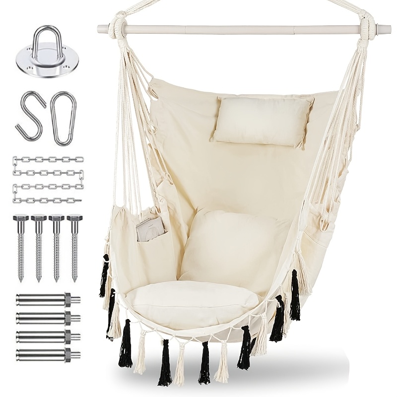 outdoor courtyard hanging chair with detachable powder coated iron pipe portable   hanging bed chair suitable for hanging on outdoor     and backyards