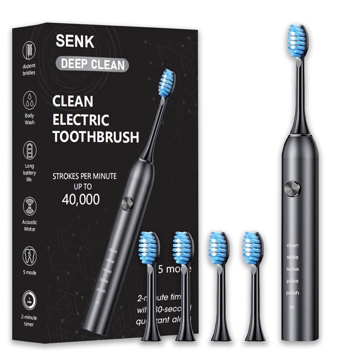 SENK Smart Elektrische Tandenborstel - USB Oplaadbaar