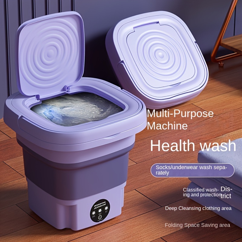 

1pc Portable Folding Mini Washing Machine - 8l , - Cleaning , , Suitable For Rv & Camping, 110v/220v Us , No Battery Required