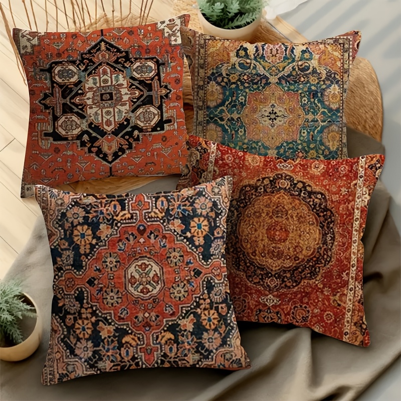 TEMU 4-pack European And American Boarding Bohemian Light Room Sofa Bedroom Cushion Pillow Pillow Headboard Bedroom Day Father's Day Gifts