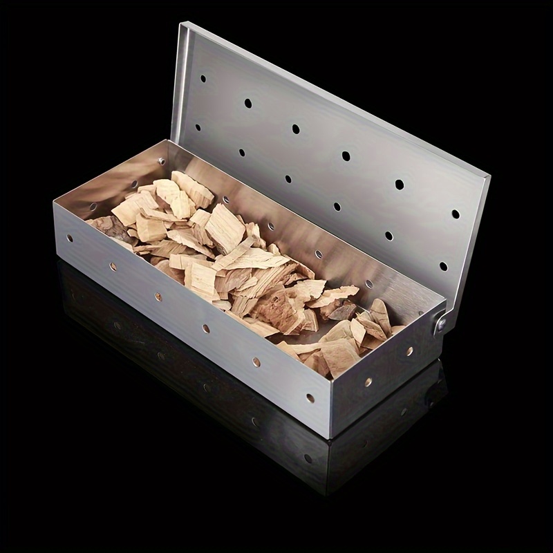 Image of 1pc Of Stainless Steel Box For Grilling Additions, Suitable For A Smoky Flavor To Gas Or Charcoal Grills, The Best Grilling Accessory For Charcoal And Gas Barbecue Grills