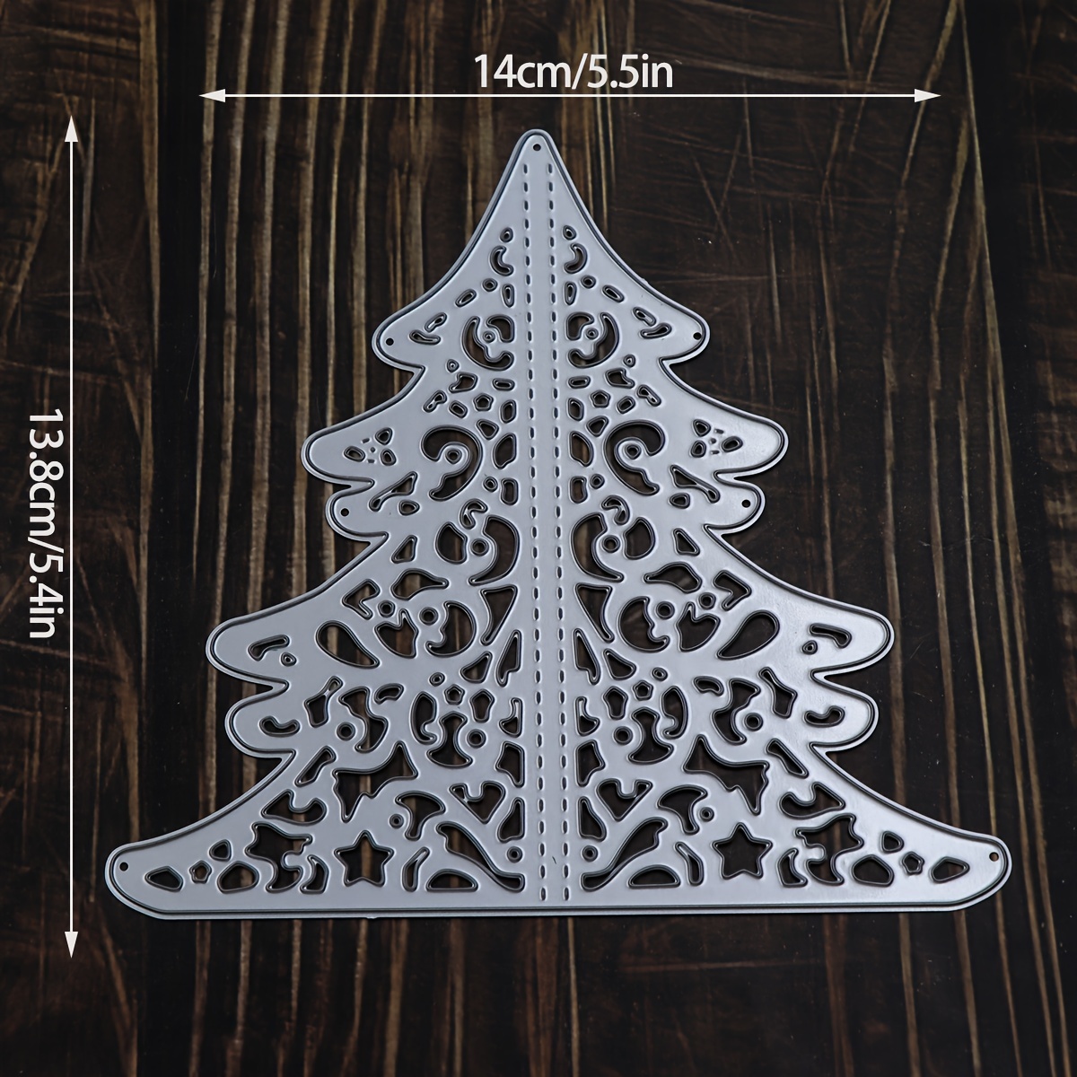 Image of 1pc 3d Christmas Trees Metal Cutting Dies Fairy Moon Stencil Diy Scrapbooking Album Paper Template Mold Embossing Craft Decoration, Tree Dies Cut Holiday Decoration