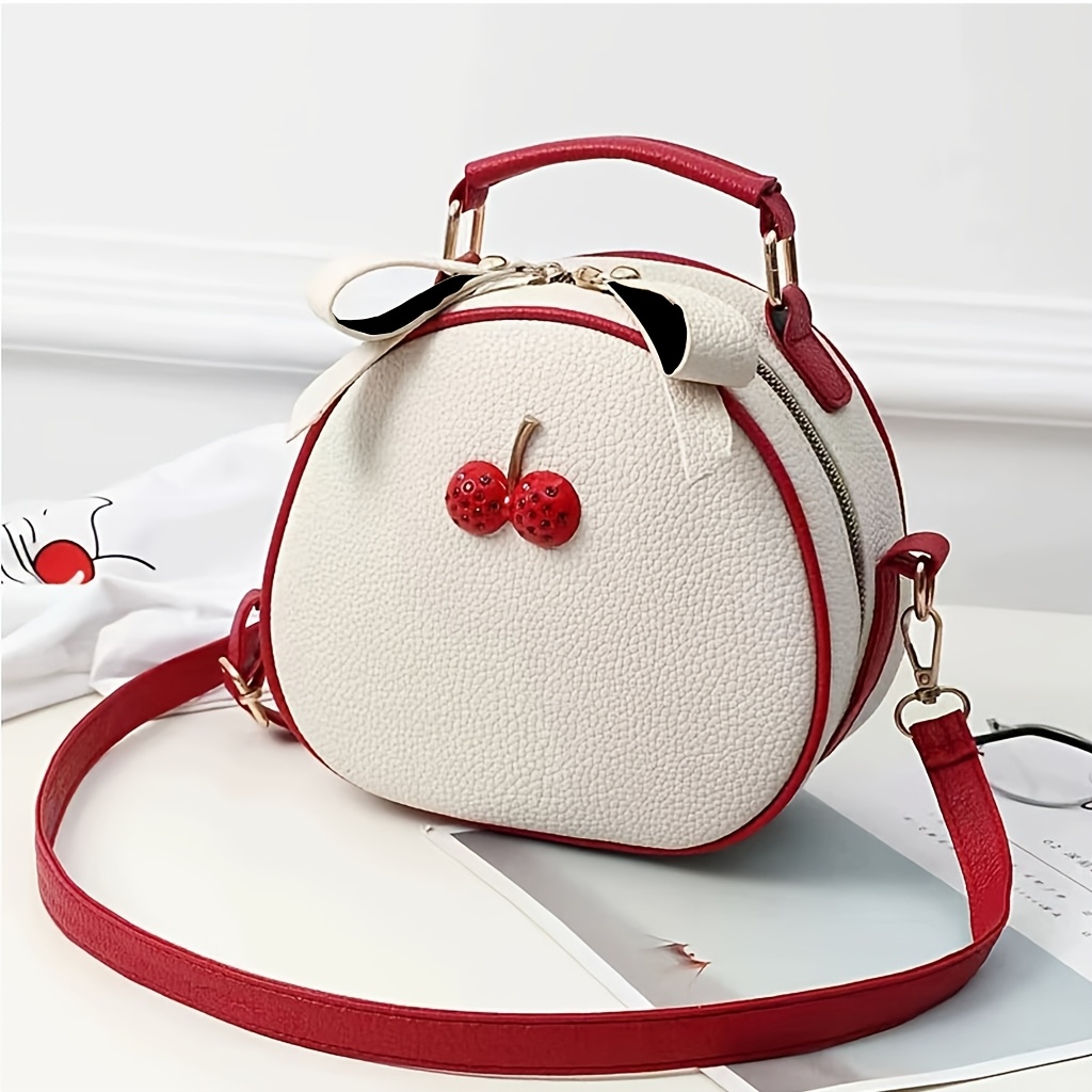 Cherry Kiss Crossbody round mini bag