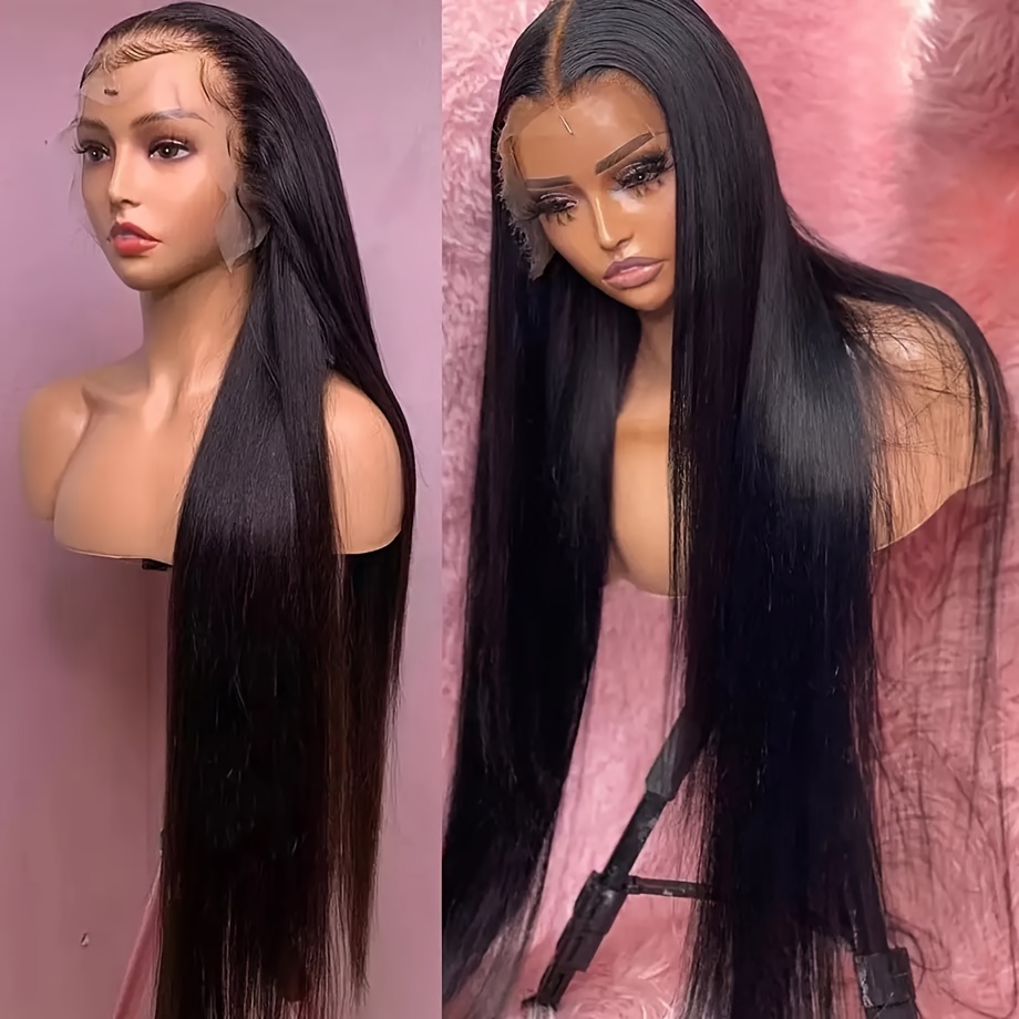 

Elegant Straight Synthetic Wig For Women, 13x4 Lace Front, Glueless Fiber, Pre- With Baby Hair, 180% Density, Long Cosplay Party Hairpiece, Wig Accessories