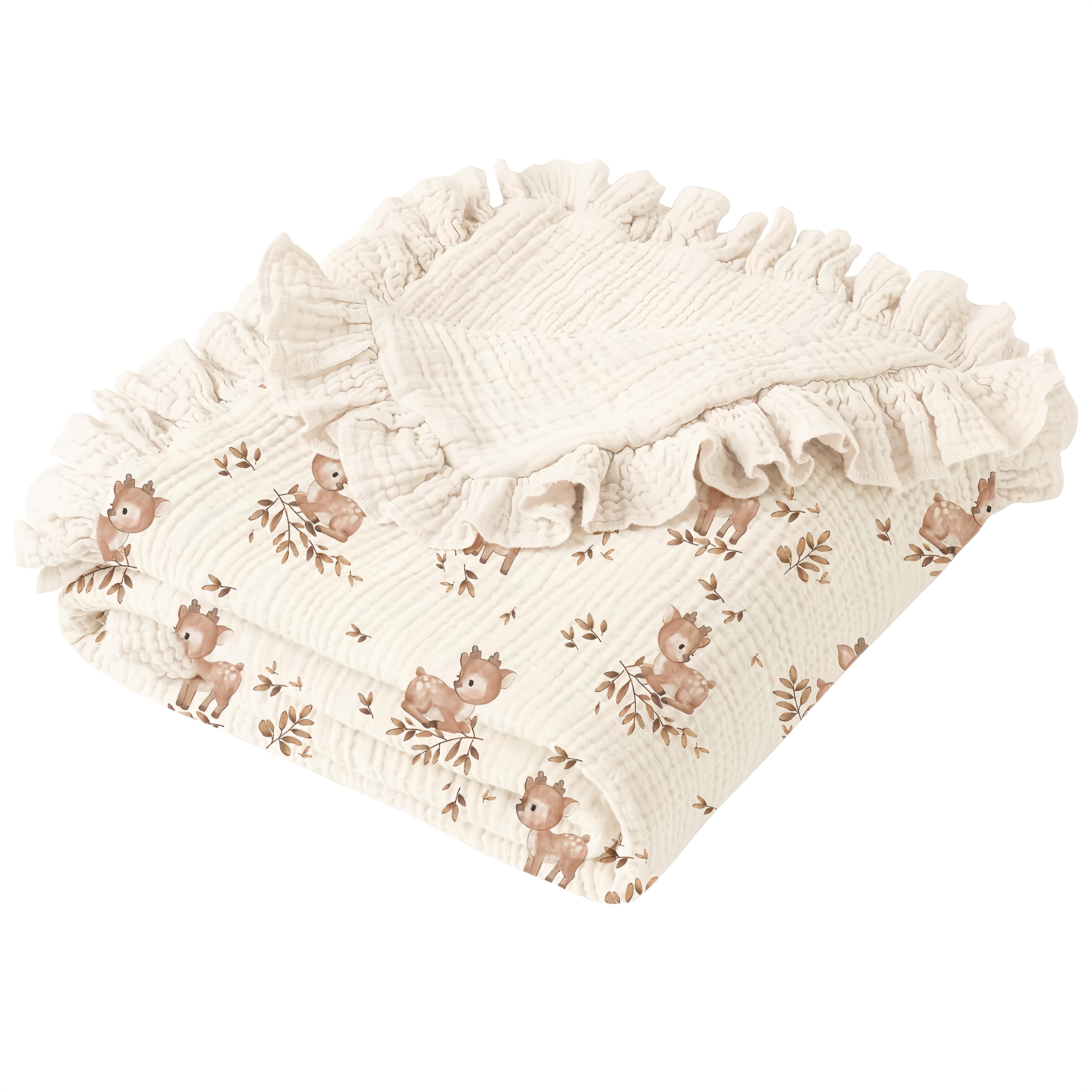 Flounce Muslin Cotton Baby Blanket for Infants and Toddlers, Ultra-Soft Lightweight 40"x36", Multiple Colors