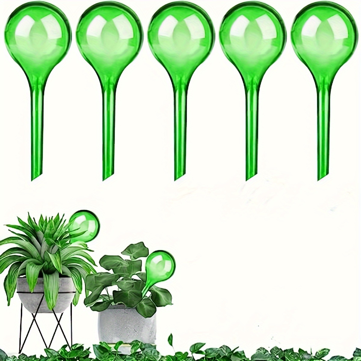 

5pcs Globular Self Watering System, Drip Water Seepage Device, Balcony Succulent Sprinkler, Shower Blossom