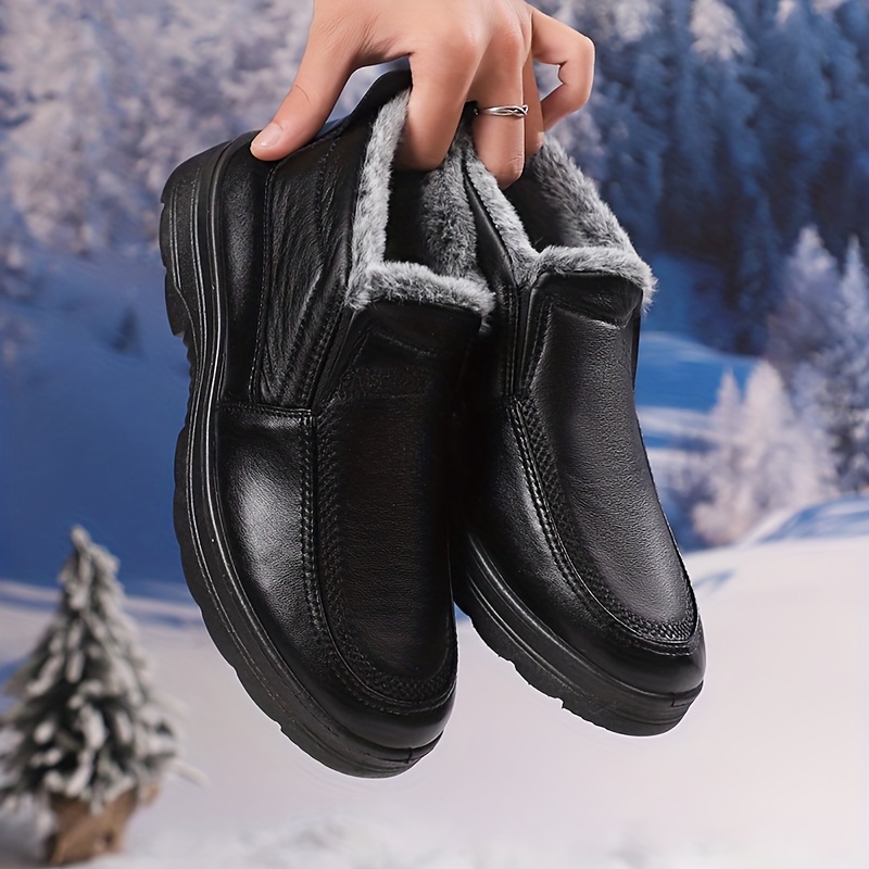 Winter Boots Dress Shoes With Fur Inside Men's Fur Lined Booes-Bruno Marc