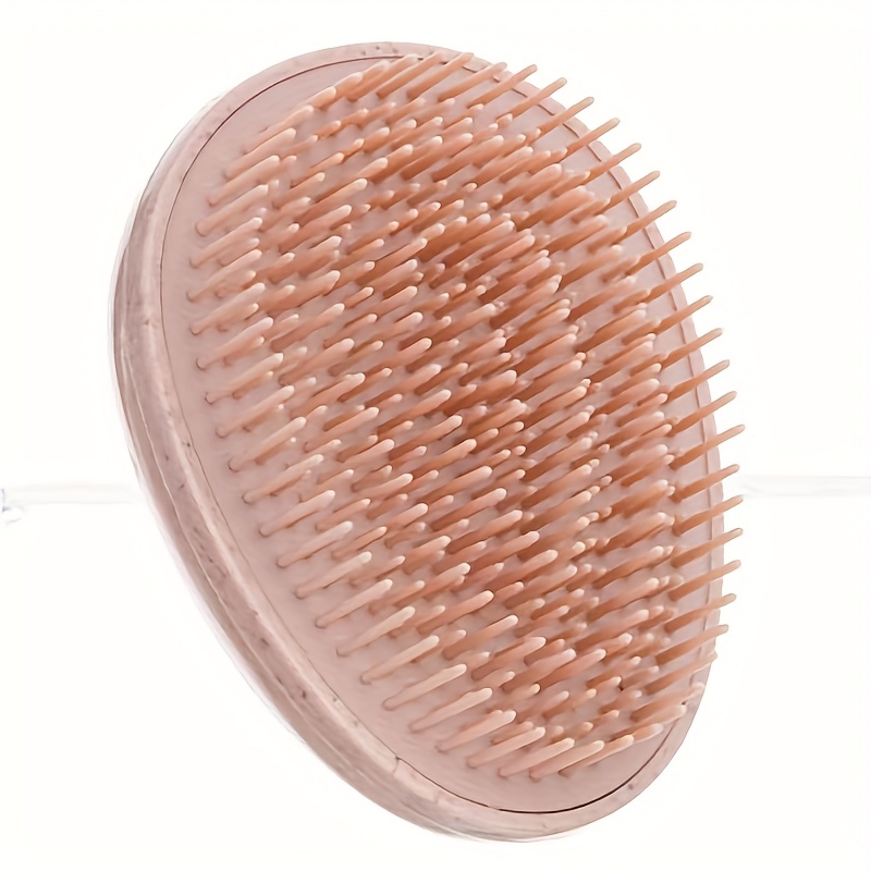 TEMU 1pc Wheat Straw Mini Egg Comb, Round Shape Hairbrush Small Scalp Massage Comb, Anti-static Easy Clean Fast Drying Soft Portable Hair Brush Wet