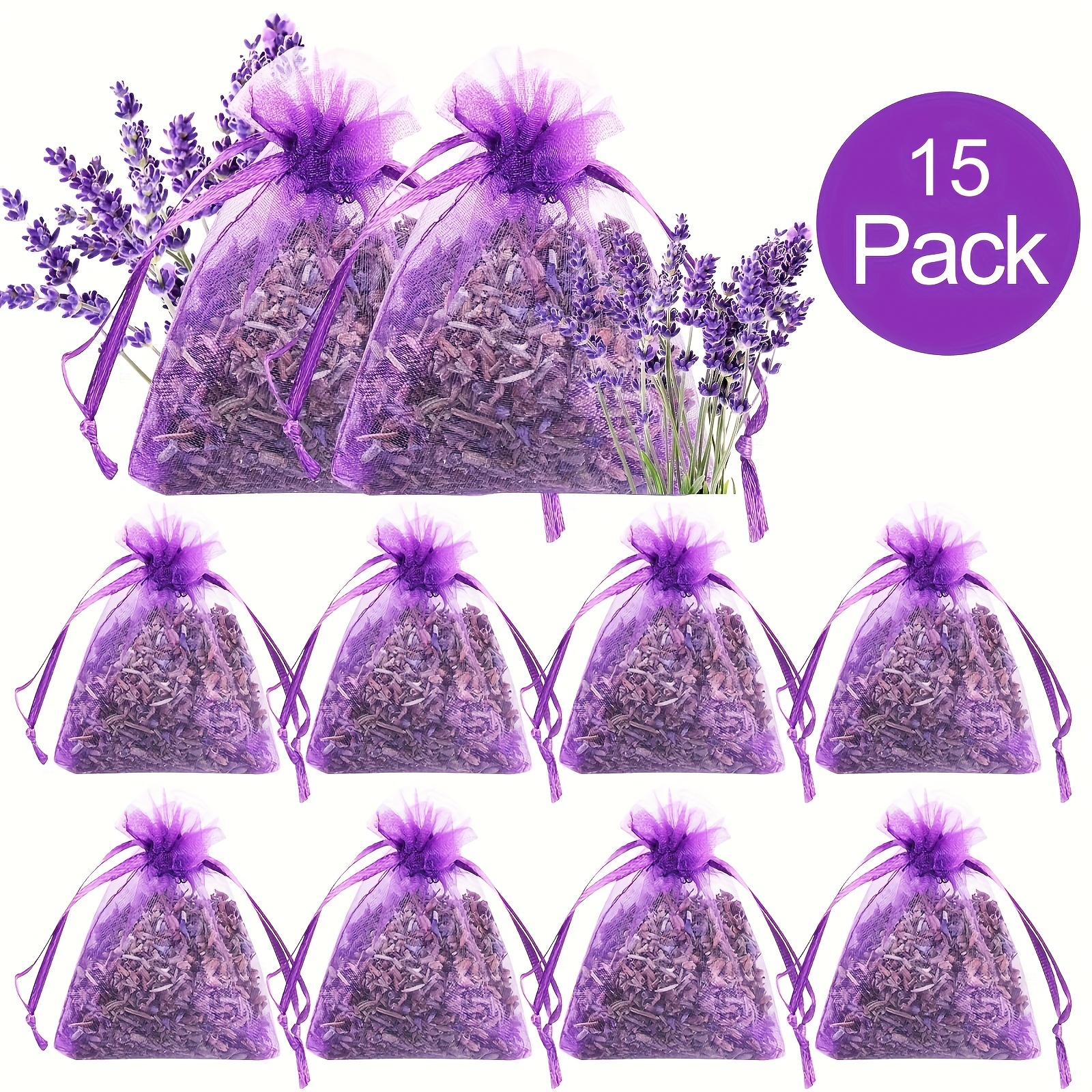 

15- Lavender Sachets, Purple , Dried Lavender , For Drawers, , , , No , 15