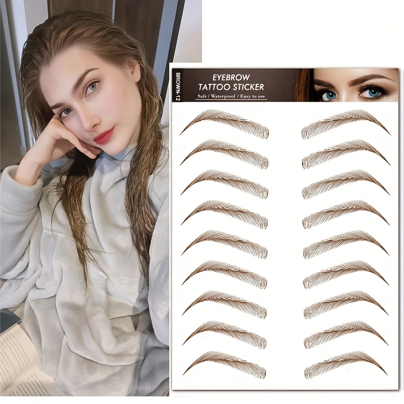 Image of 6 Sheets Natural Eyebrow Stickers Long-lasting Waterproof Wild Eyebrows Disposable Eyebrow Stickers