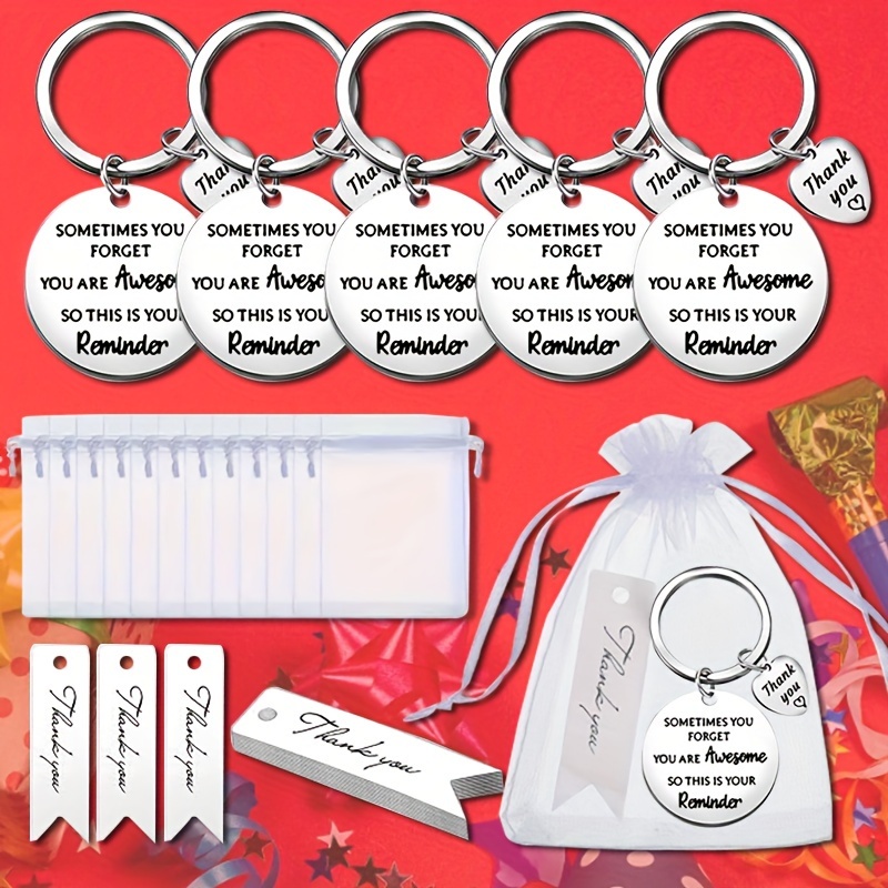 

18pcs Steel Keychain Set Drawstring And You - Appreciation For Coworkers, Employees, And