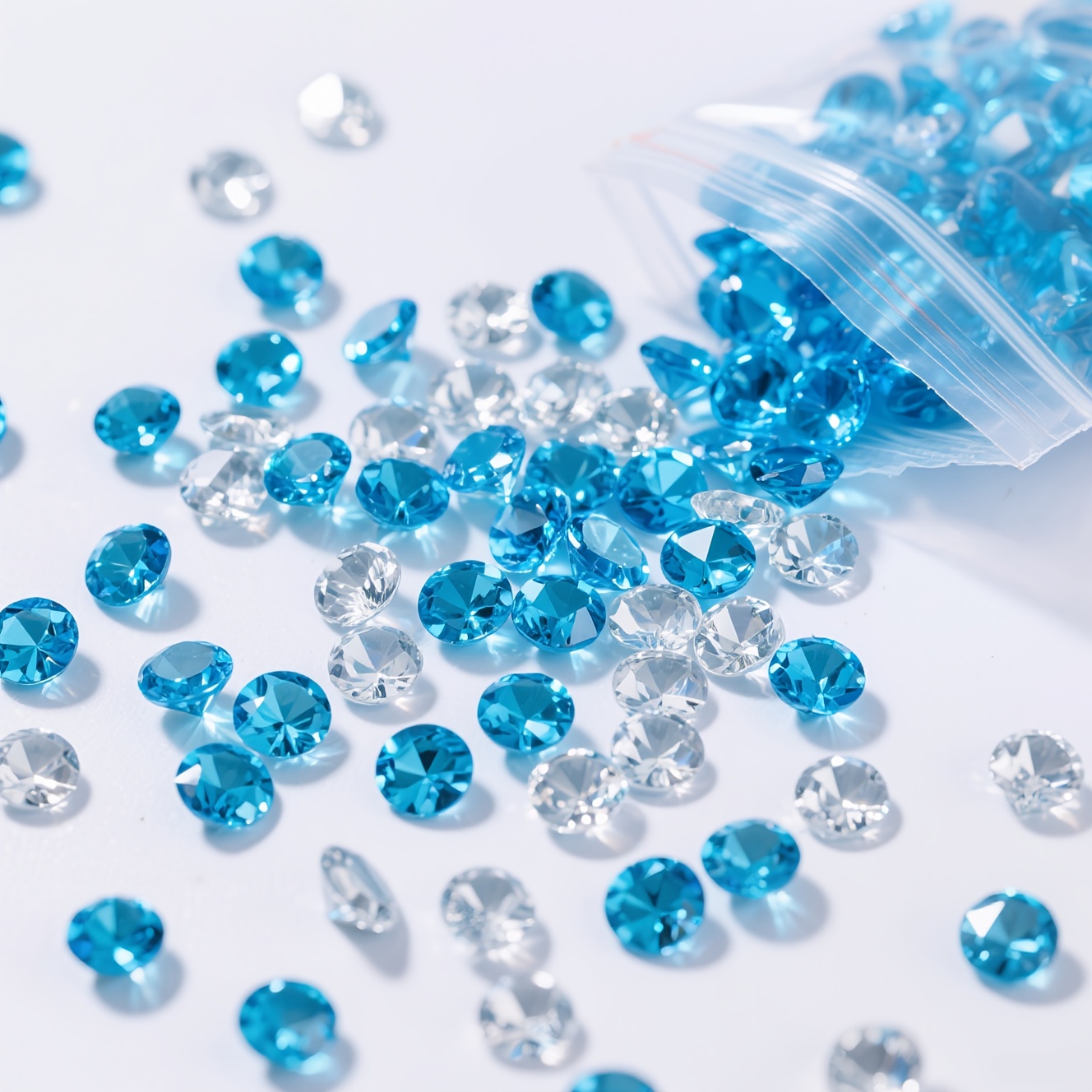 TEMU 3550pcs Clear Acrylic Rhinestone Gemstones, Quality Sparkling Synthetic For Wedding Table Scatter, Christmas Party Decor, Bridal Shower, Vase