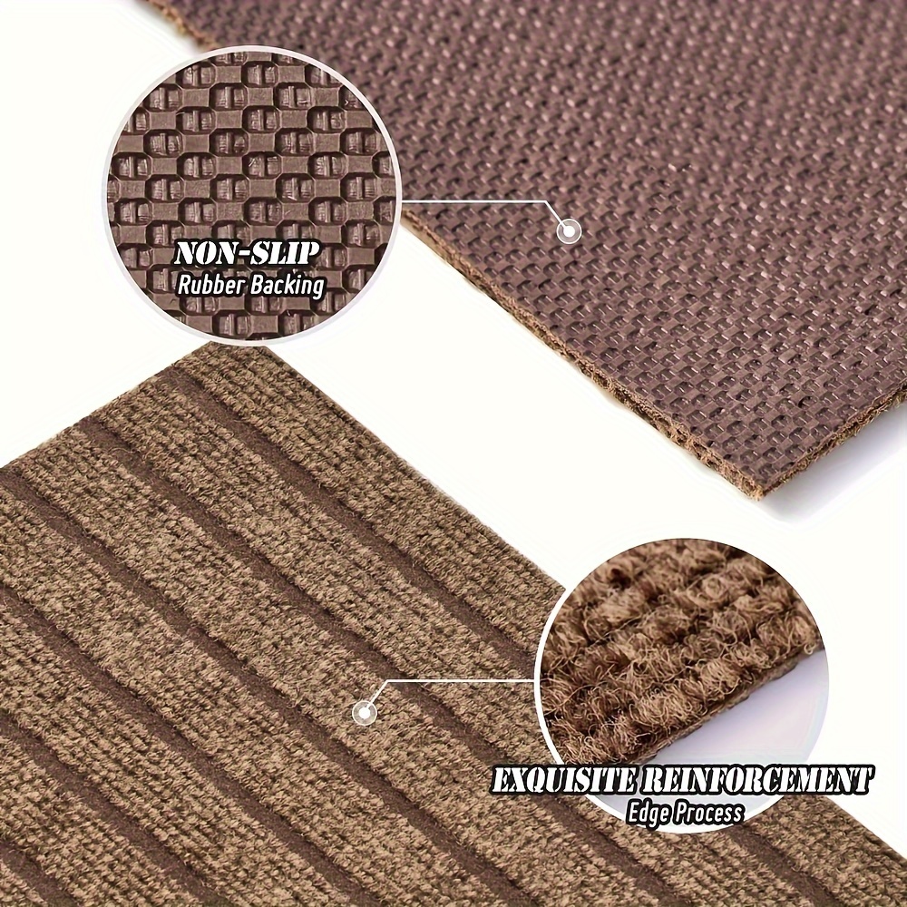 1pc rectangular kitchen carpet 1 8m x 0 9m non slip oil resistant waterproof easy to   polyester fiber low pile machine washable striped pattern home decor suitable for kitchen bathroom   balcony indoor use ideal for thanksgiving easter christmas halloween gift details 7