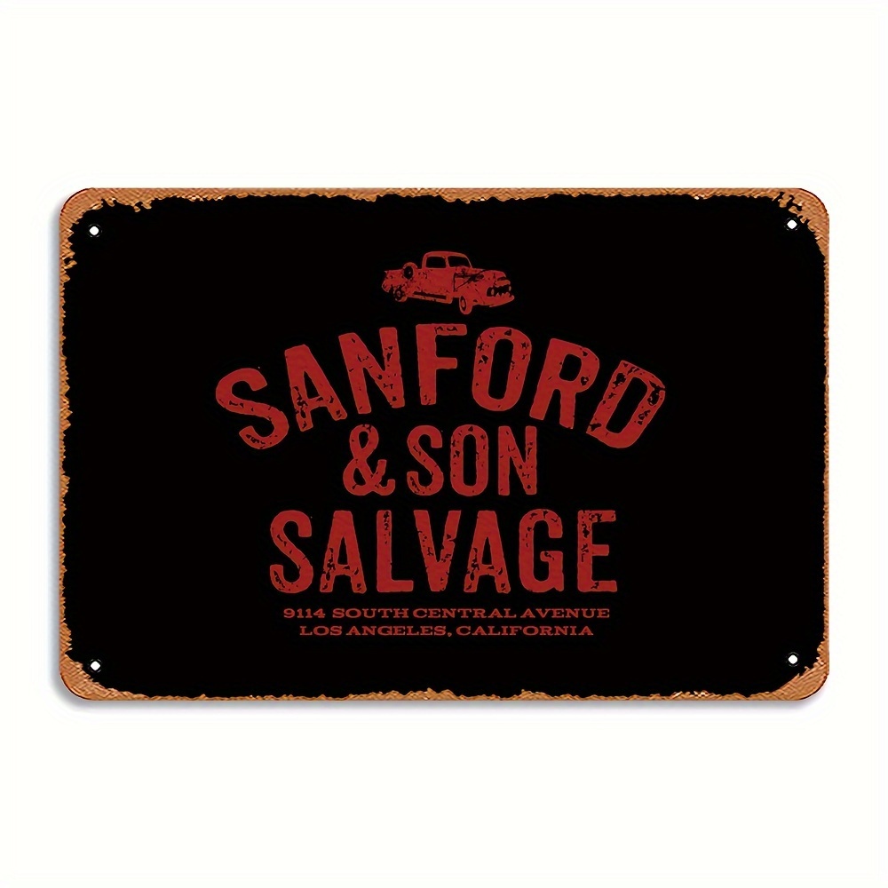 

Sanford & Son Vintage Tin Sign - Iron Novelty Metal Wall Decor For Men's Cave, Bar, Garage - Humorous Movie Music Art Poster With Pre-drilled Screw Holes For Easy Hanging