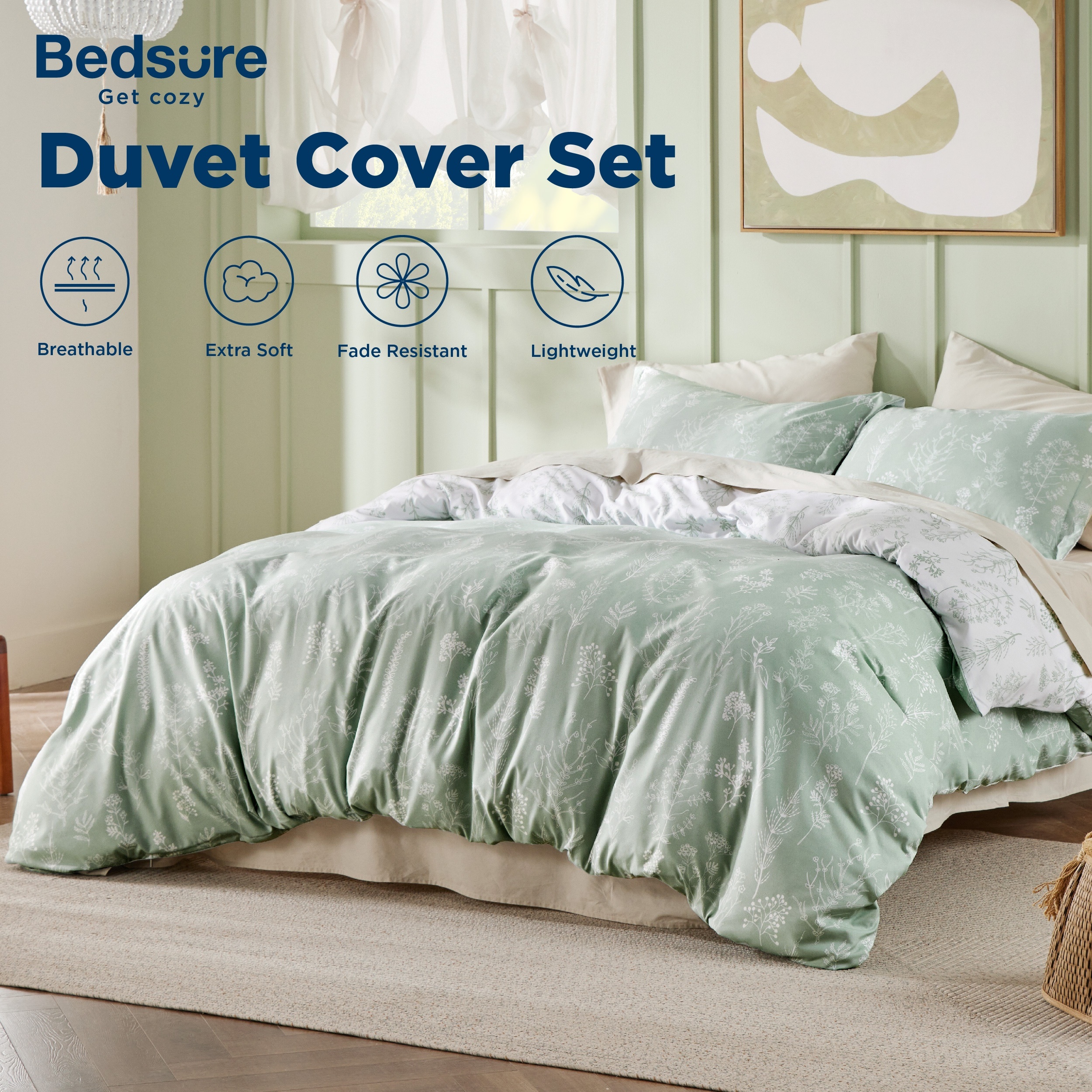 

2pcs/3pcs Duvet Cover Set - Reversible Floral Duvet Cover, Bedding Comforter Cover With Zipper Closure & Pillow Sham