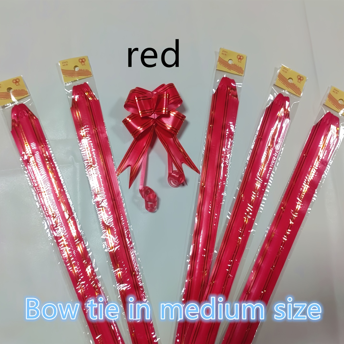 TEMU 50 Stück mittelgroße klassische goldenbesaitete Schleifenbänder, geeignet für Geschenkdekoration bei verschiedenen Anlässen, Geschenkverpackung,