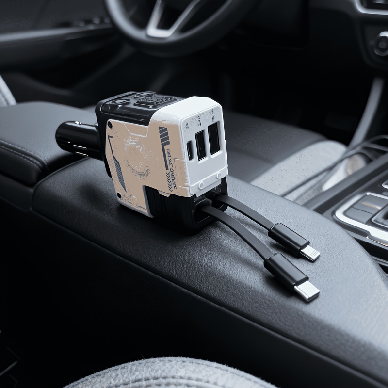 66W Mecha Style Car Retractable Charger