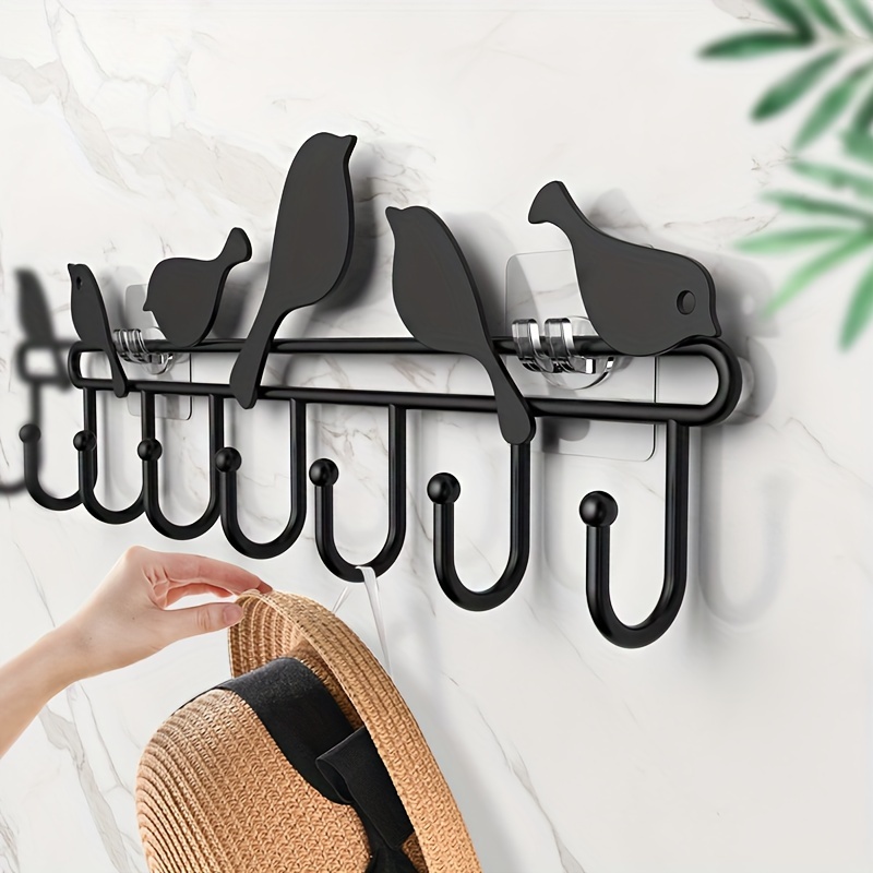 Cast Iron Bird In Branch Hanger With 6 Hooks Decoration Wall Hanging Coat  Rack Decorative Cast Iron Wall Hook Rack For Coats Hats Keys Towels Clothes  