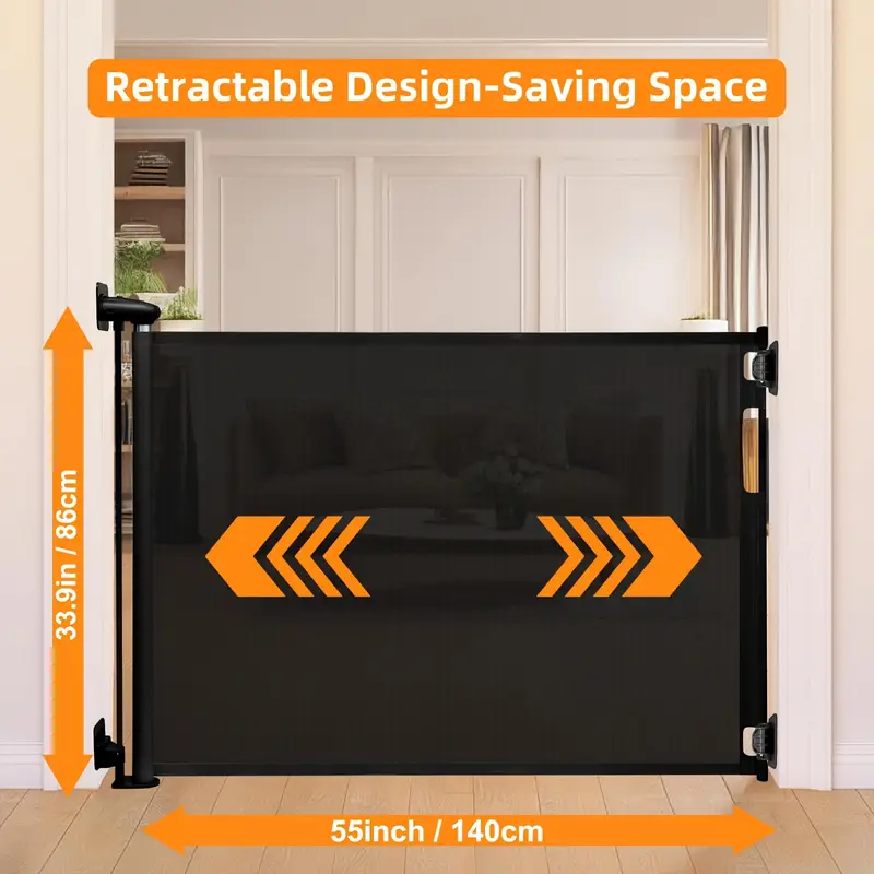 retractable gate interior extends to 55 118 width 33 9 height doorway child gate exterior stair door interior hallway doorway deck porch details 3