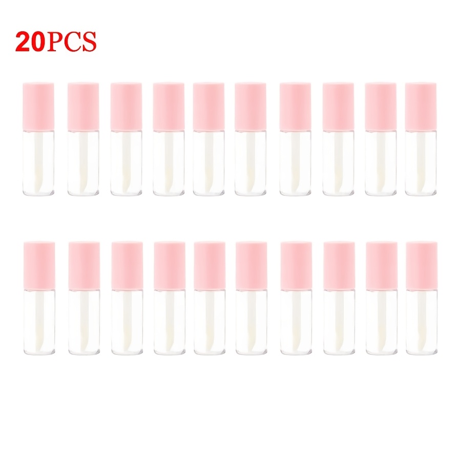 TEMU 20/10pcs Tubes de Gloss à Lèvres Vides 3Ml - Contenants de Rouge à Lèvres Liquide Ronds en Plastique Élégants - Bouteilles Cosmétiques